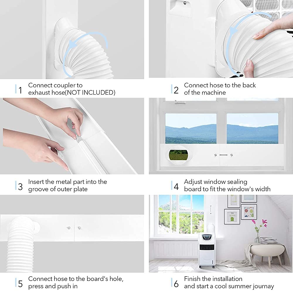 Portable Air conditioner Window Kit, Adjustable Vertical/Horizontal Sliding W...