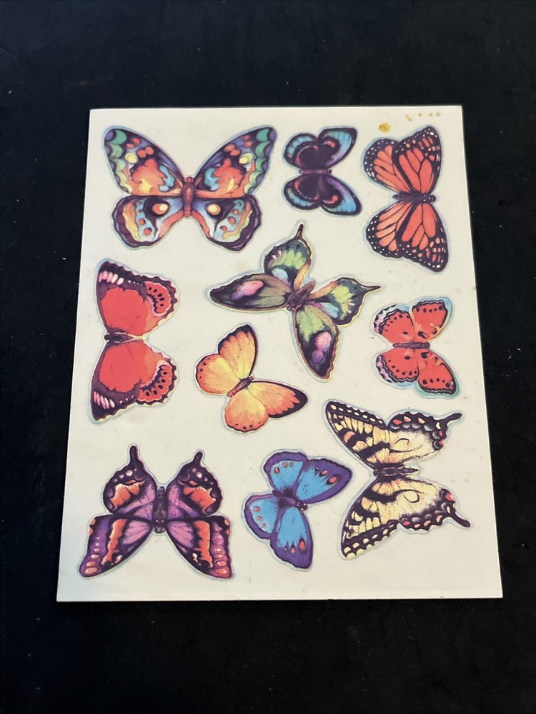 Vintage 80’s Hallmark BUTTERFLIES Sticker Sheet