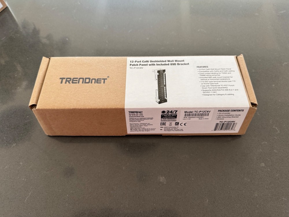 TrendNet TC-P12C6V Cat6 Unshielded Patch Panel