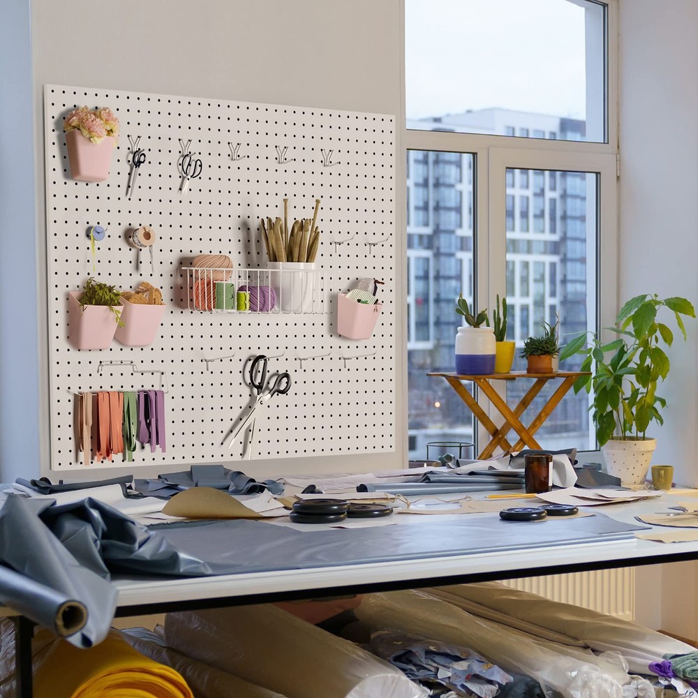 Peg Board Organizer 21 Pack, Pegboard Accessories with Baskets Cups Hooks - 1...