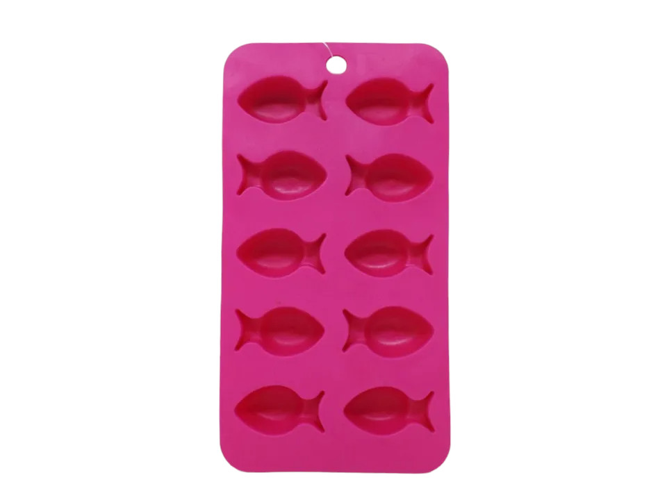 Mainstays Silicone Ice Cube Mold Tray - New - Pink Fish