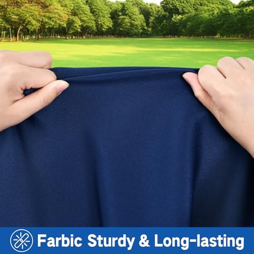 Square Elastic Fitted Tablecloth, Windproof 34" x 34" (Square) Navy Blue