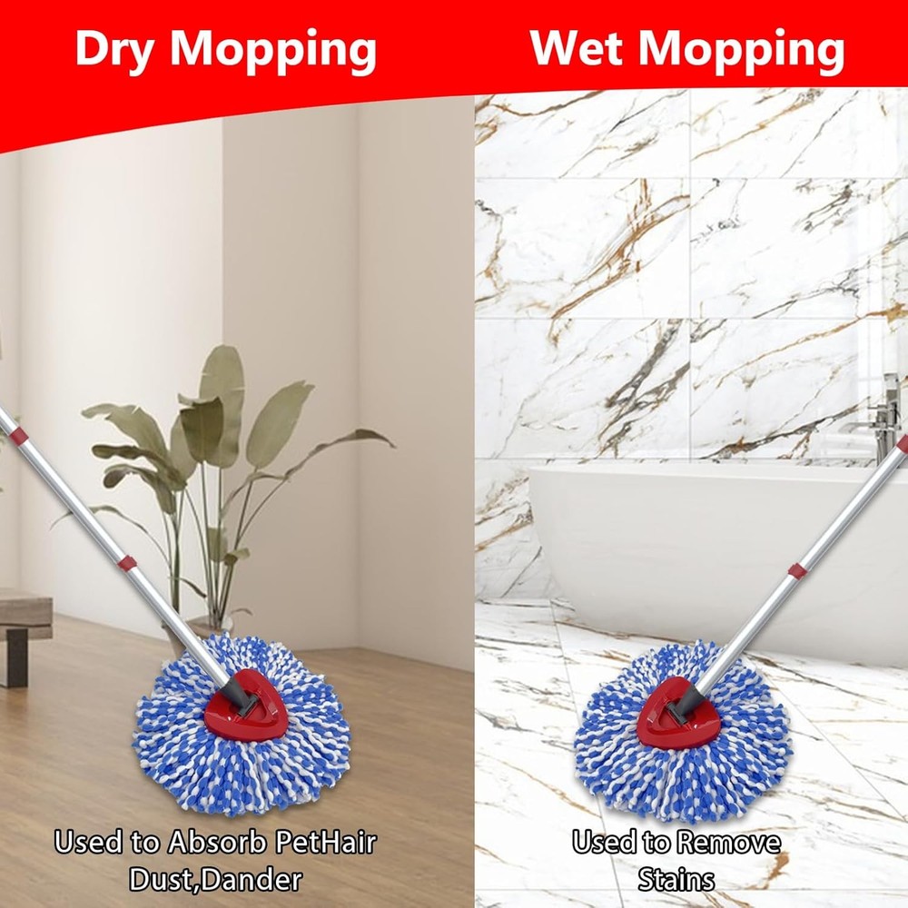 4 Pack Spin Mop Replacement Heads for O-Cedar RinseClean 2 Tank Microfiber Refil