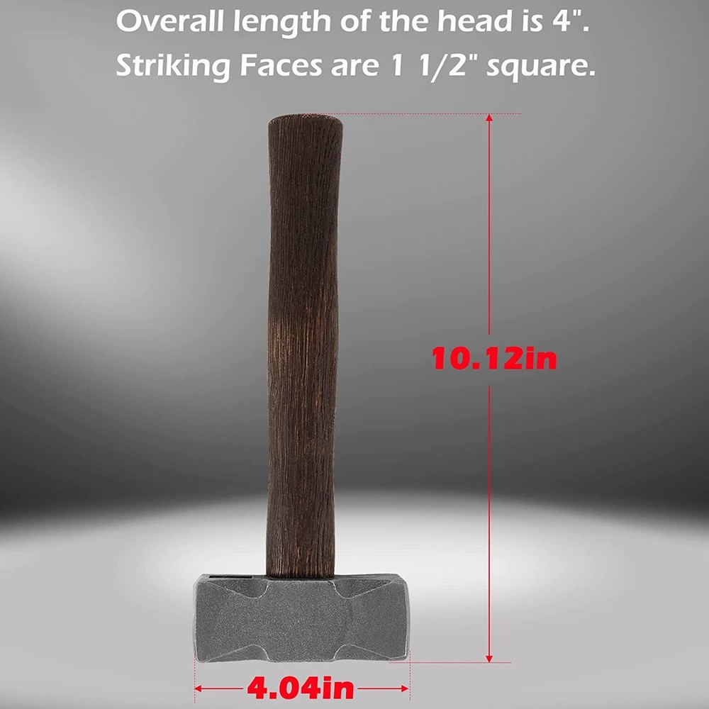 2.2 LB Forging Square Hammer for Farrier Bladesmithing Blacksmith Anvil Knife