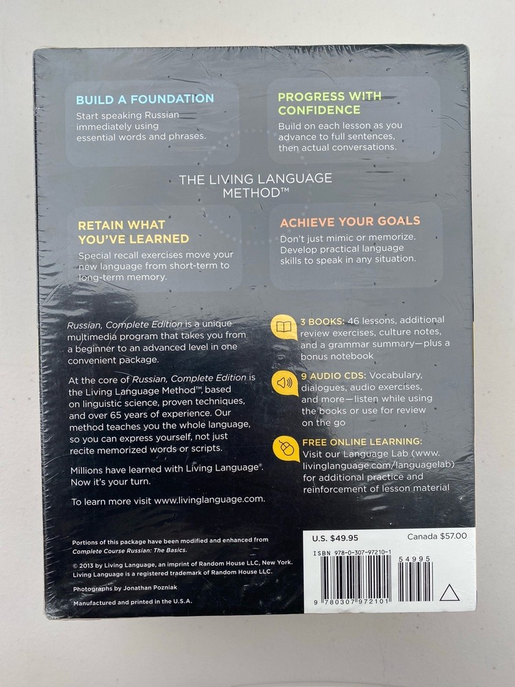 Living Language Russian Complete Edition Beginner to Advanced Sealed