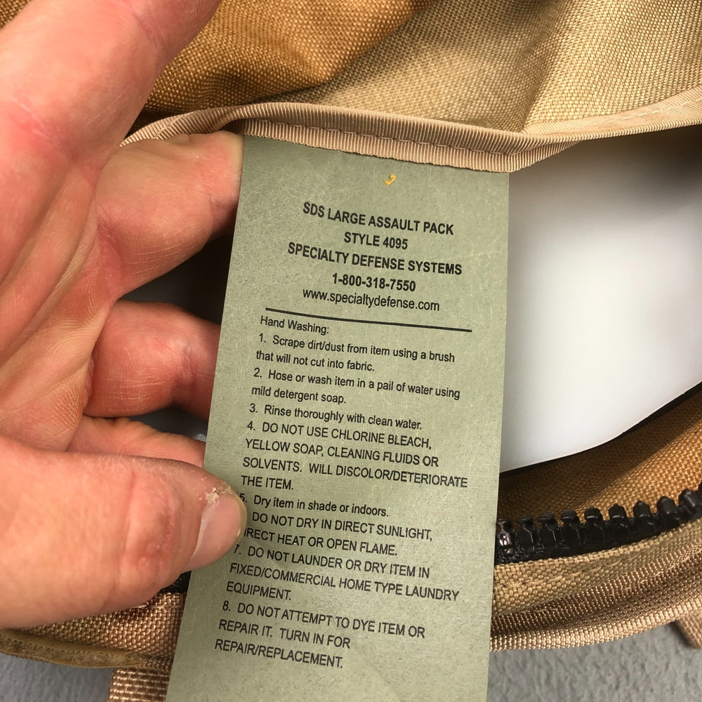 US Army Backpack SDS Large Desert Camo Assault Pack 3095 with Stiffener