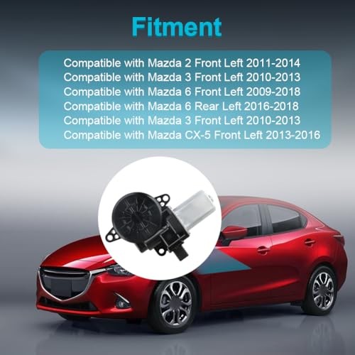 Front Left Driver Side Power Window Motor Compatible with Mazda 2 3 Sport CX