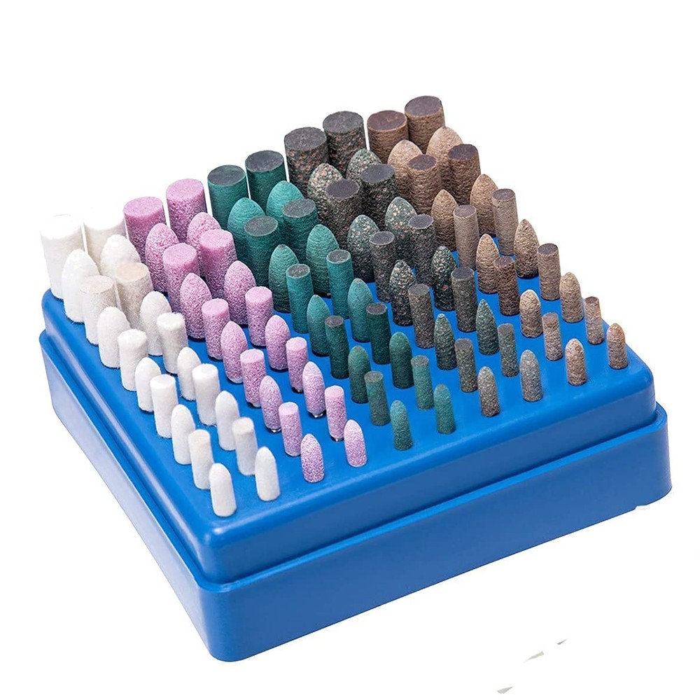 100 Pcs Grinding Stones Set Assorted Abrasive Stone Mounted Grinding Bits