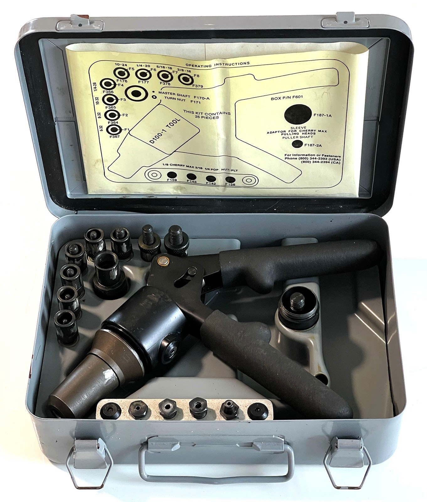 FSI D-100-MIL-1 Hydraulic Blind Rivet Gun Riveter Fastener CherryMAX NOT WORKING