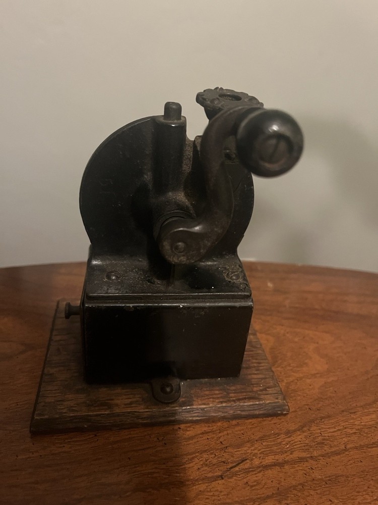 Antique Pencil Sharpener Hand-Crank with Drawer