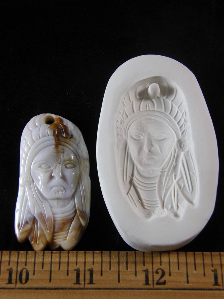 Indian Chief Face Polymer Clay Mold (#MD1282)