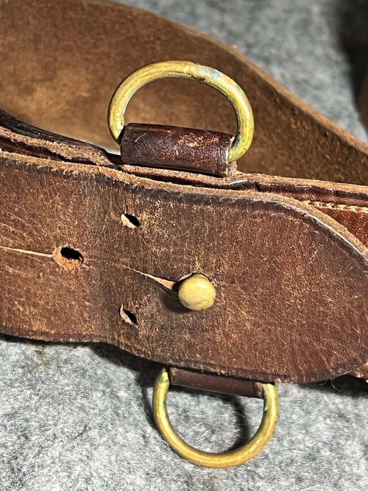 WWII Canadian Sam Browne Leather Service Belt with Sheath