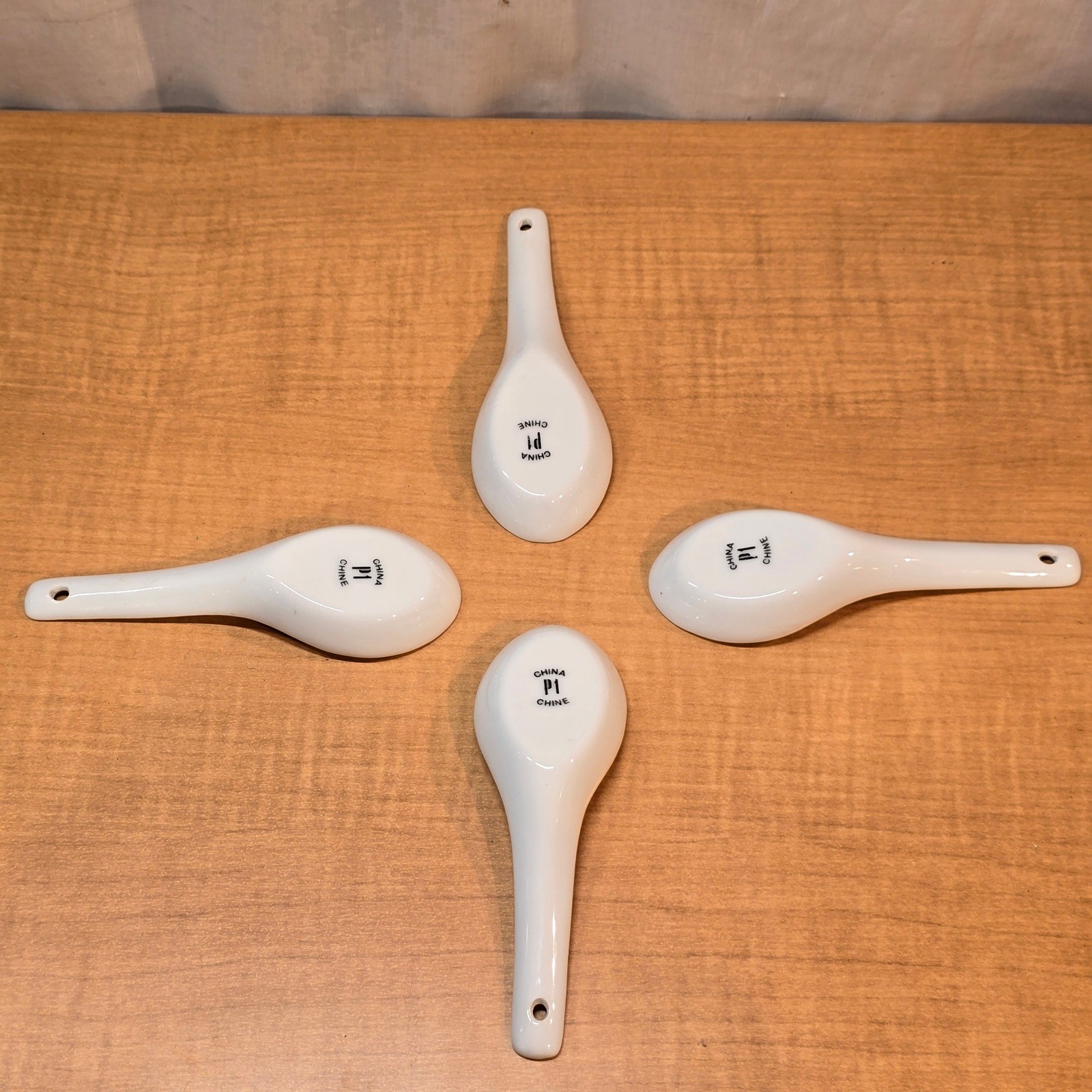 4 Saki Spoons Pier 1 China White Serving Spoon Liquid Display