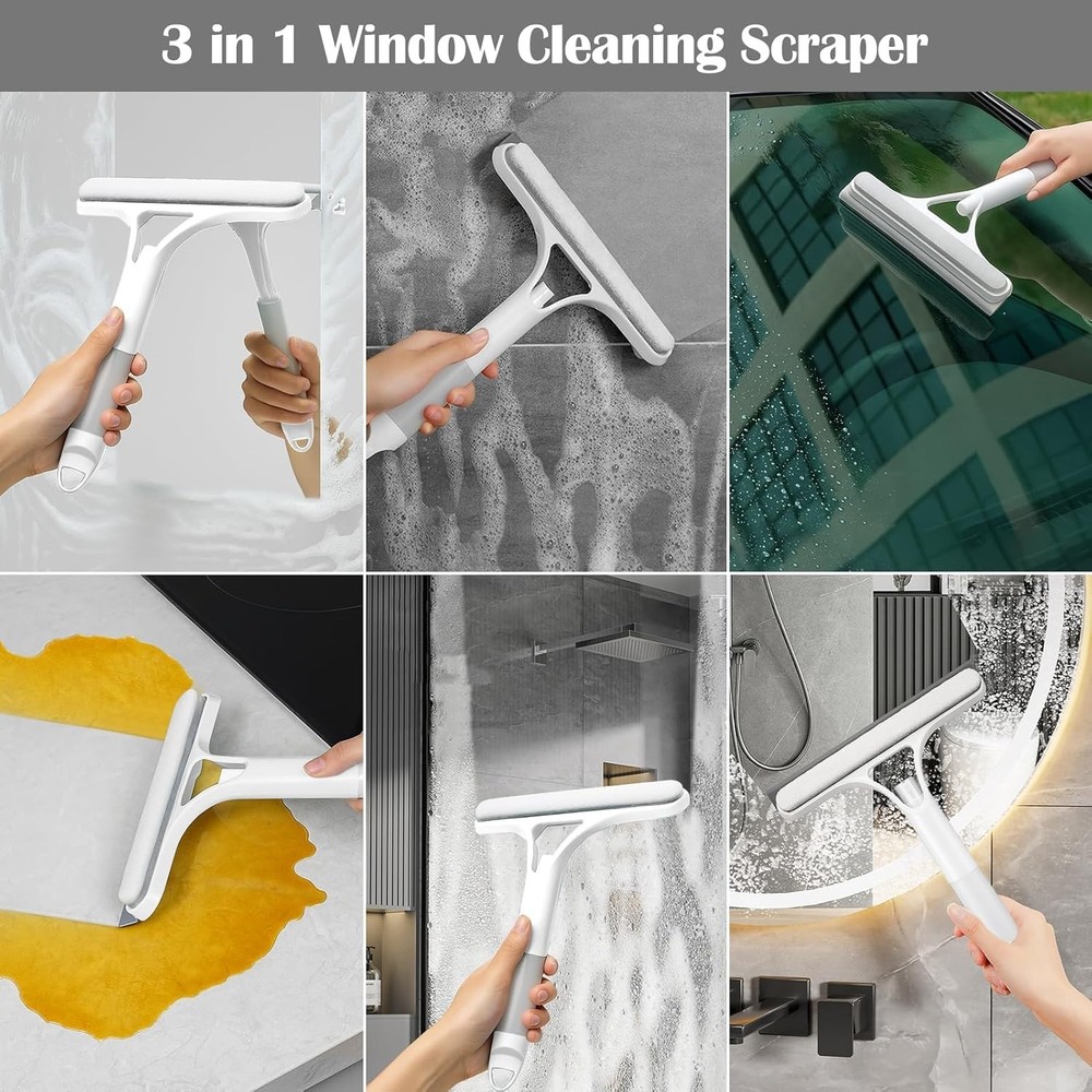 Revolutionary Window Cleaning Kit: Squeegee & Magic Cloth for Any Surface