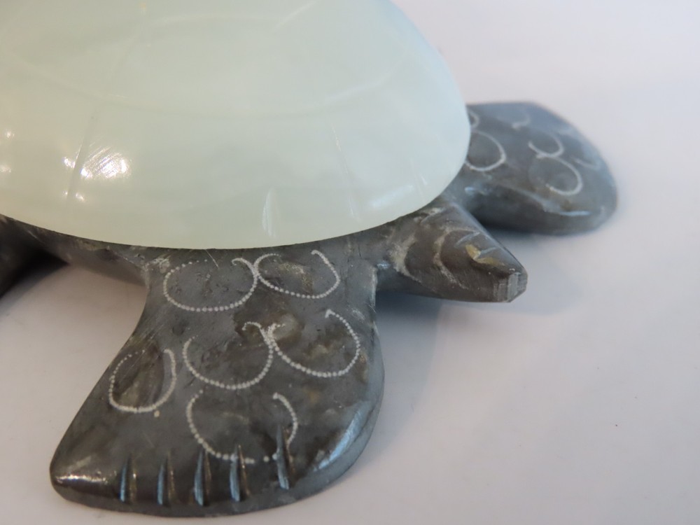 Marble Stone Carved Turtle & Baby.