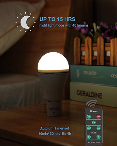 USB Rechargeable Light Bulbs with Remote, 4 Light Modes + Timer, 2 Pack White