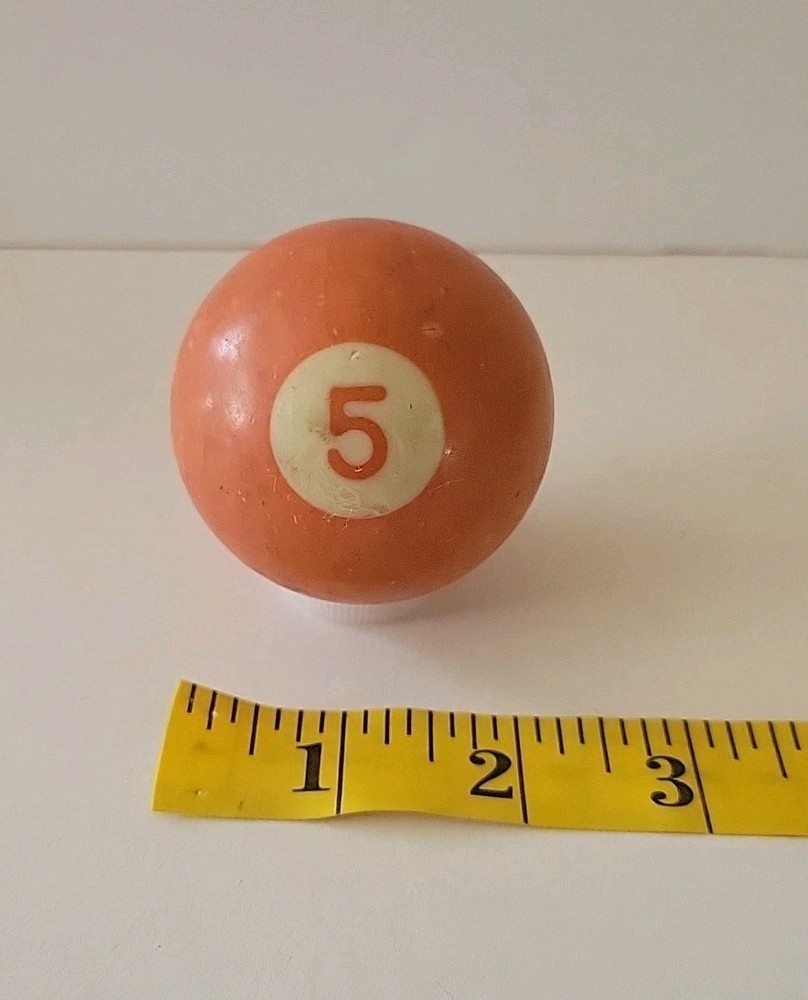 Vintage No. 5 Solid Orange Pool Ball Billiard 2" Replacement (Q)