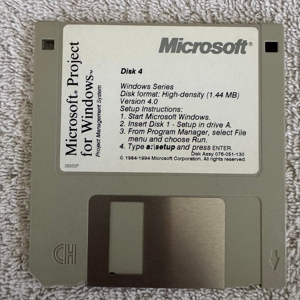 Microsoft Project for Windows 3.1 3.5” Floppy Disk Set Disks 1-6 Untested