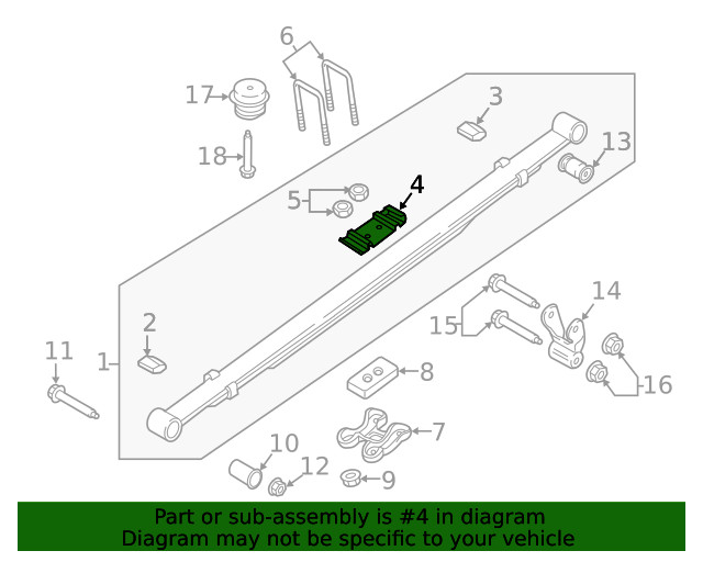 Genuine Ford Leaf Spring Spacer 4L3Z5708CA