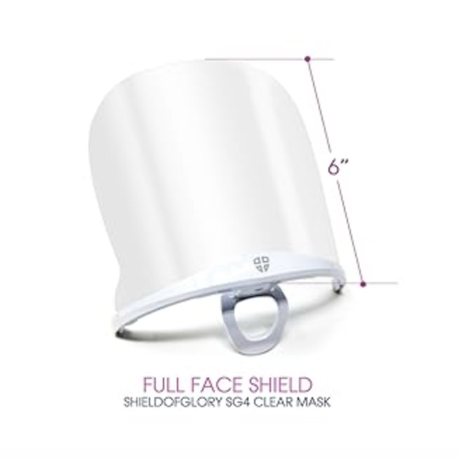 SHIELDOFGLORY Clear Reusable FACE SHIELD (2 Frames & 3 Shields - 6" Tall)