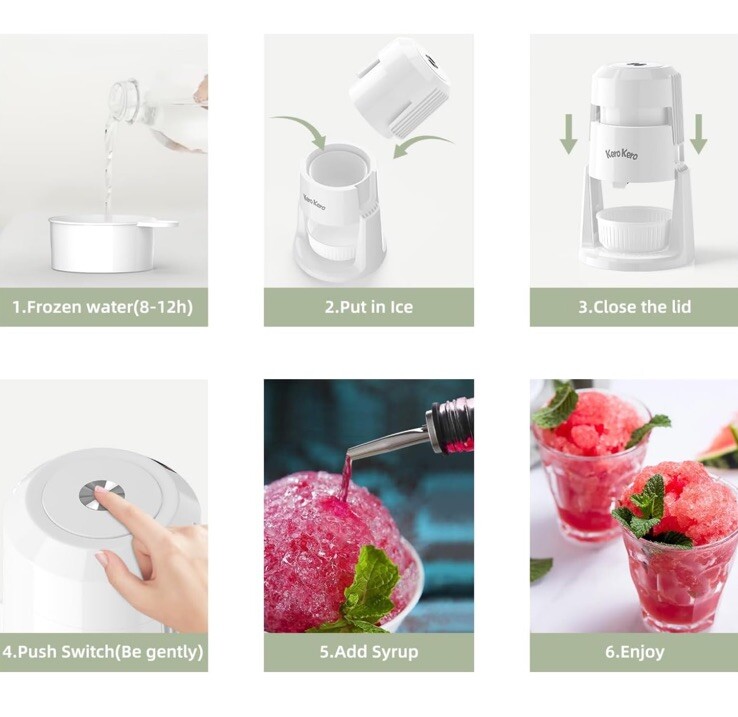 Kero Kero Shaved Ice Machine, Multi-Purpose Ice Shaver Machine with Adjustable B