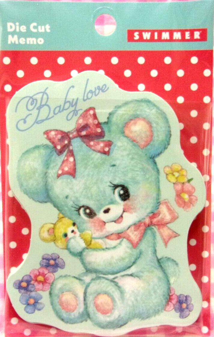 SWIMMER / Baby Love Bear Die Cut Memo / Made in Japan 50 sheets S&C
