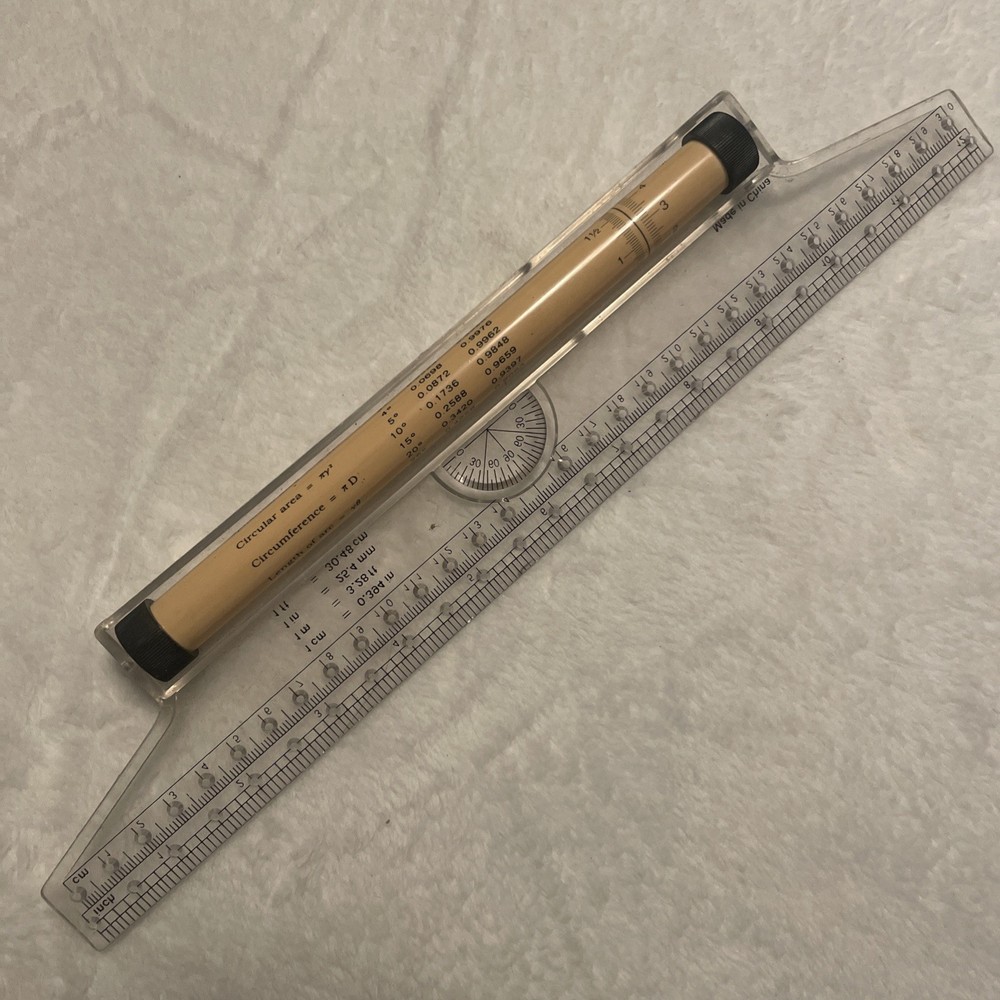 Vintage Drafting Roll O Ruler Drawing Parallel Rolling Ruler Metric to Inch
