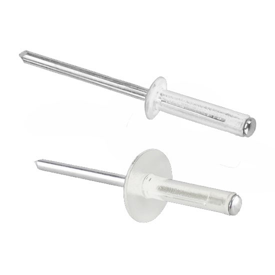 Speedway 3/16 Small & Large Head Alum Exploding Rivets, White