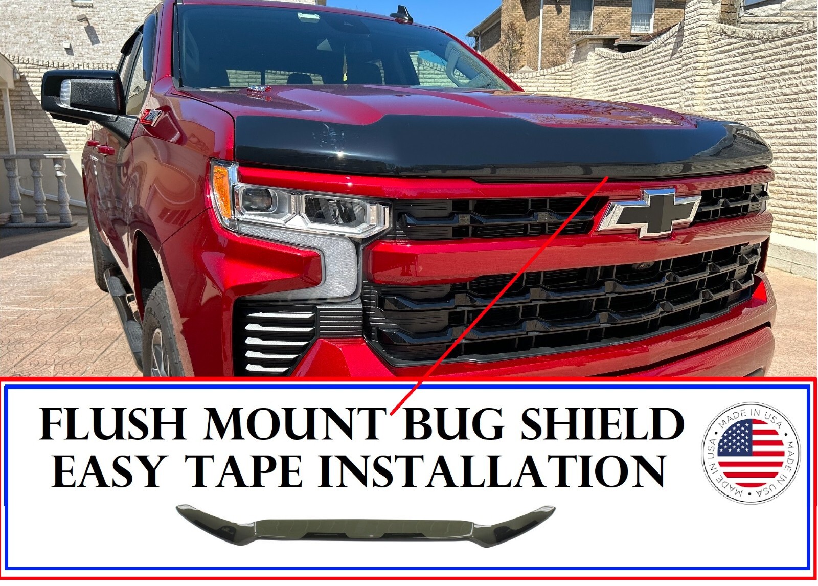 Bug Shield Hood Protector Tape On SMOKED Deflector FOR Dodge Ram 1500 2009-2018