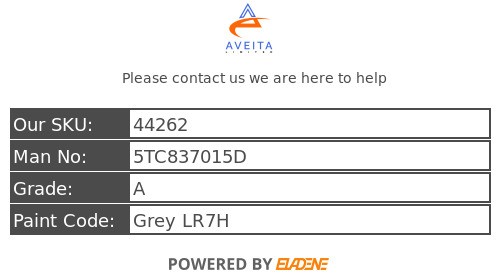 VW Passat B8 2016 Central Locking Actuator Front Left Side 5TC837015D
