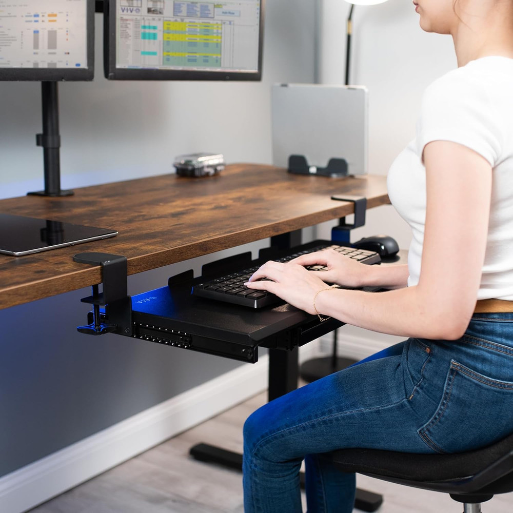 VIVO Large Keyboard Tray under Desk Pull Out Platform with Pencil Drawer, Extra