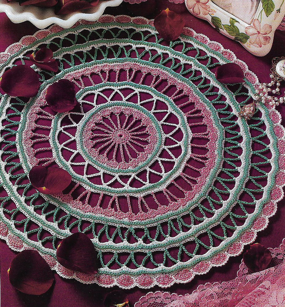 Raspberry Mint Doily crochet pattern instructions