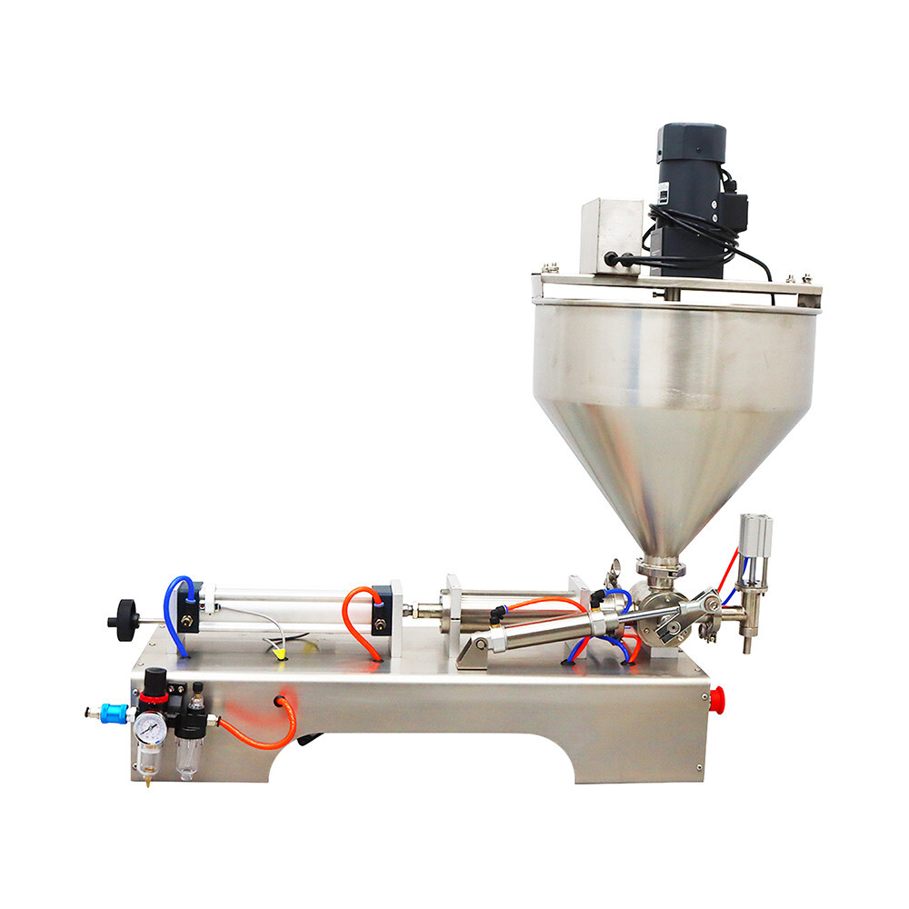 110V 50-500ml Single Nozzle Paste Filling Machine with Vertical Mixing Hopper