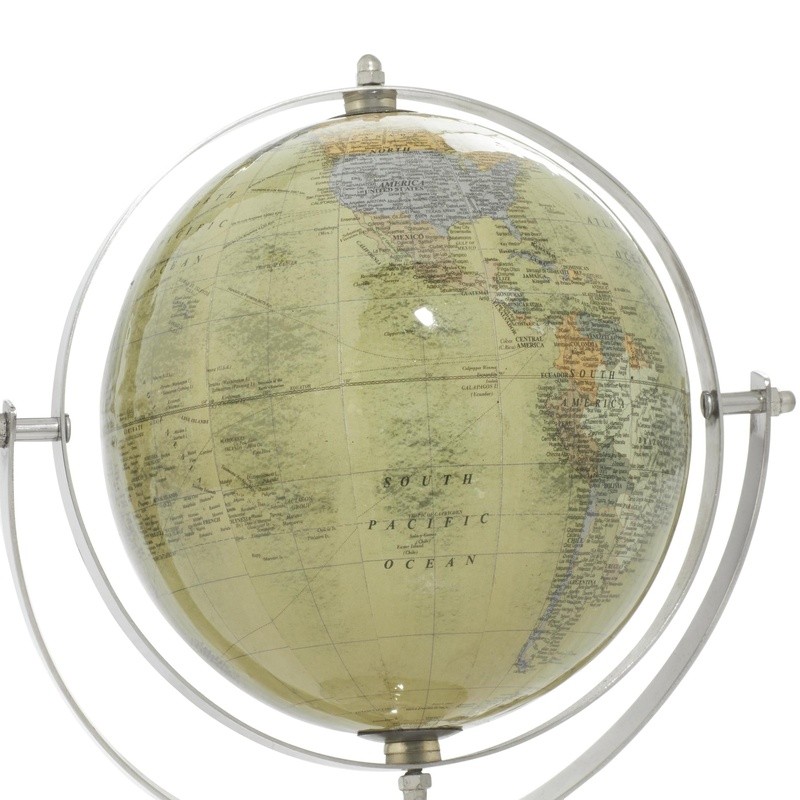 Silver Globe Educational Decorative World Globe Home Office Tabletop Decor New