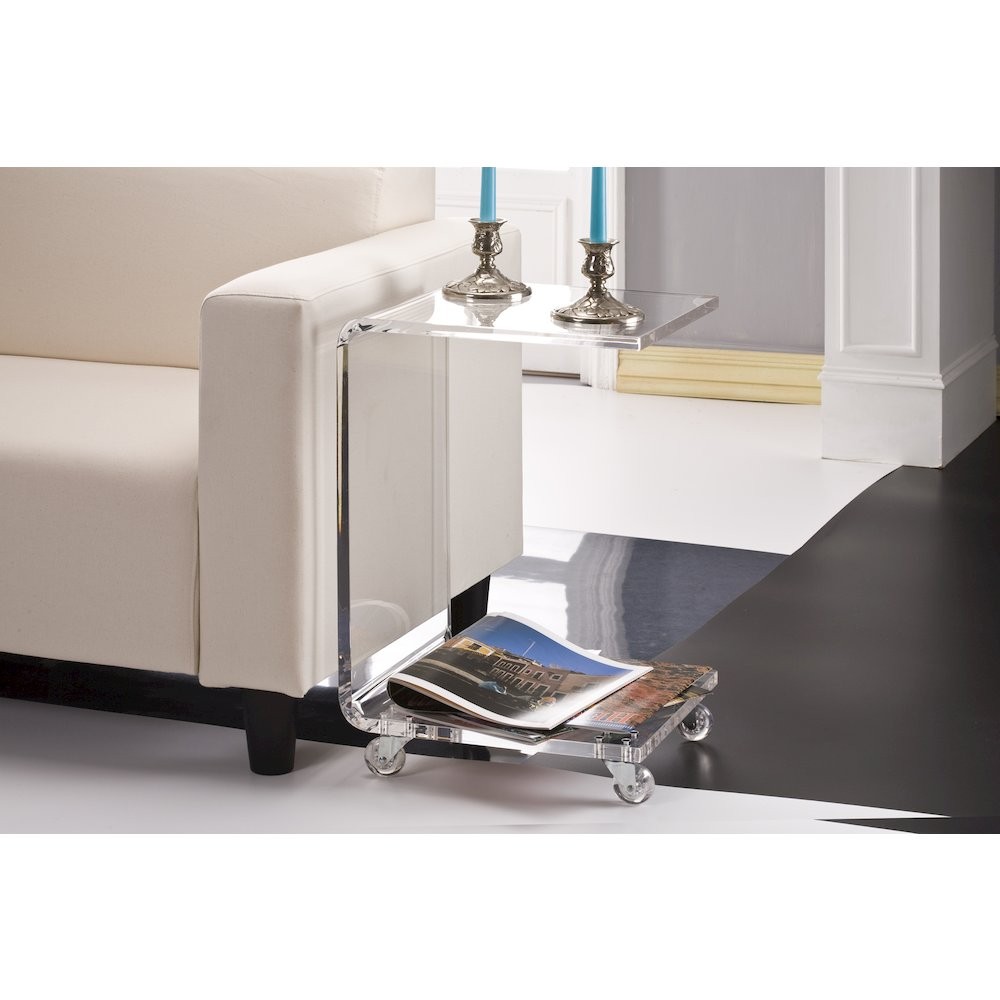 Acrylic C Shape Accent Table - Clear