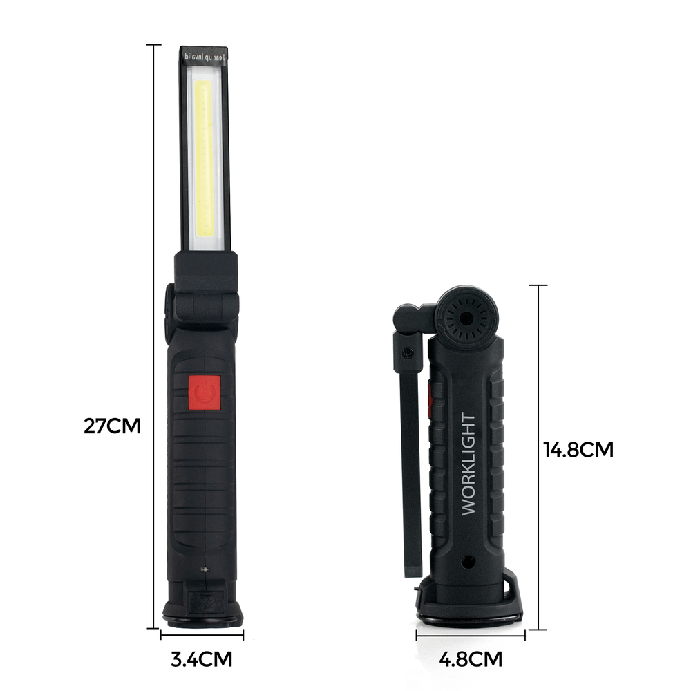 Rechargeable LED COB Work Light Mechanic Flashlight Lamp Magnetic Base Bright