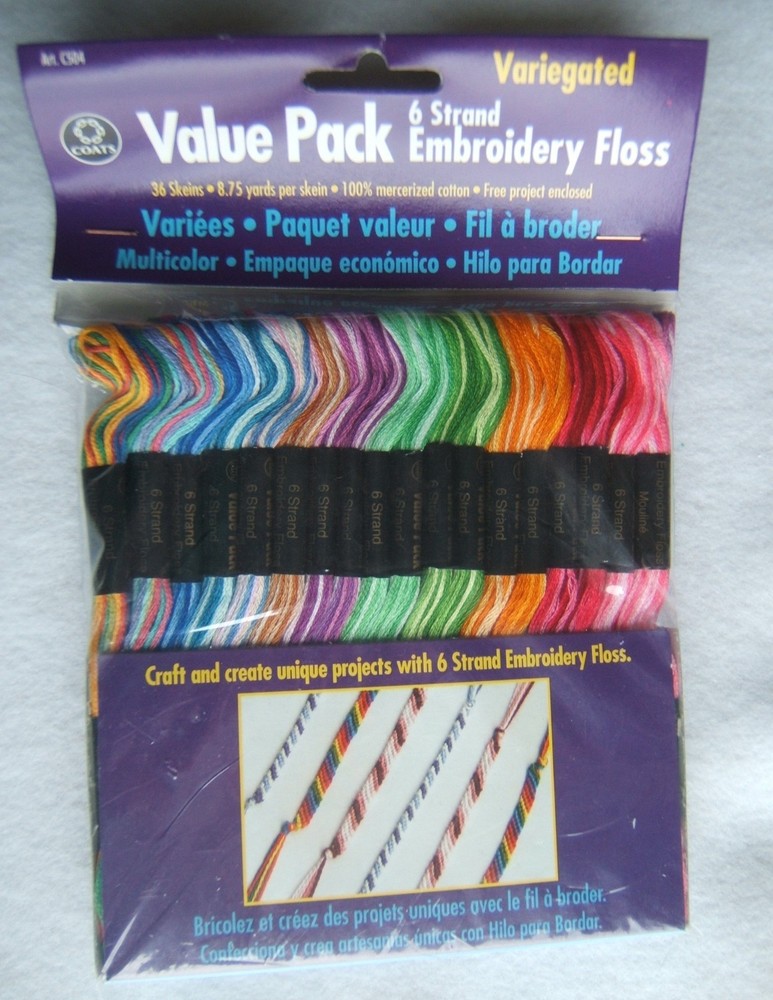 VARIEGATED Embroidery Floss 36 Pack Value Pack by Coats - NEW