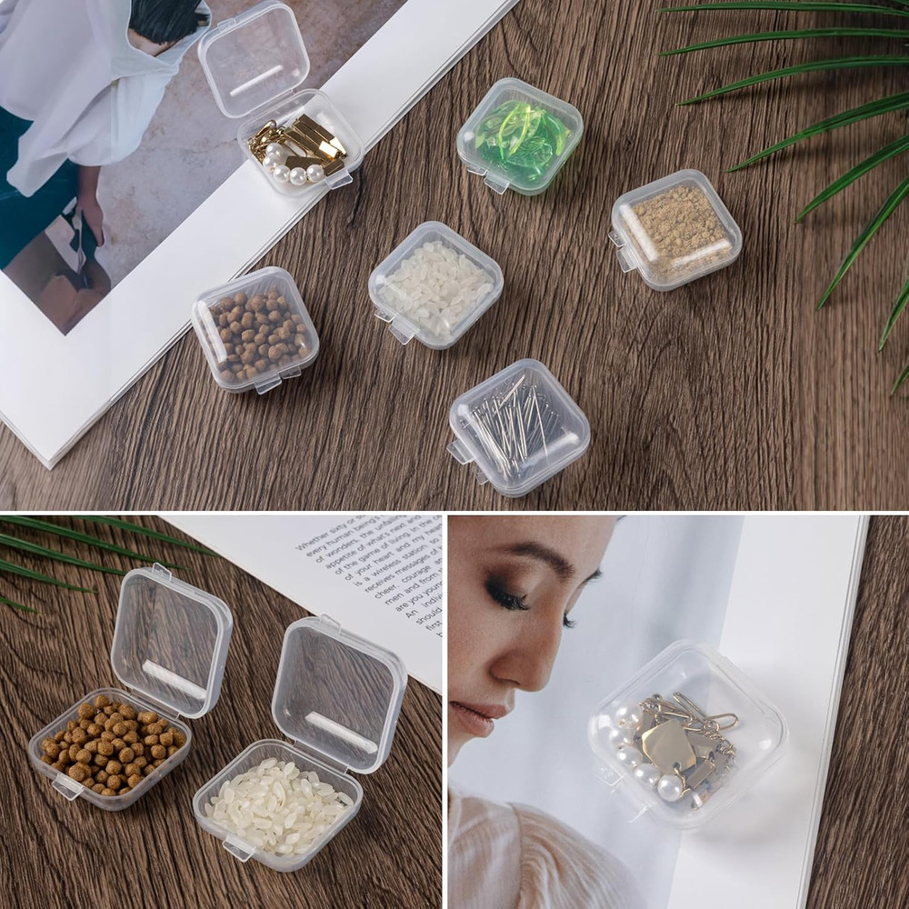 10Pcs Ear Plug Case, Mini Plastic Earplug Containers, 1.8Mm Square Box with Hing