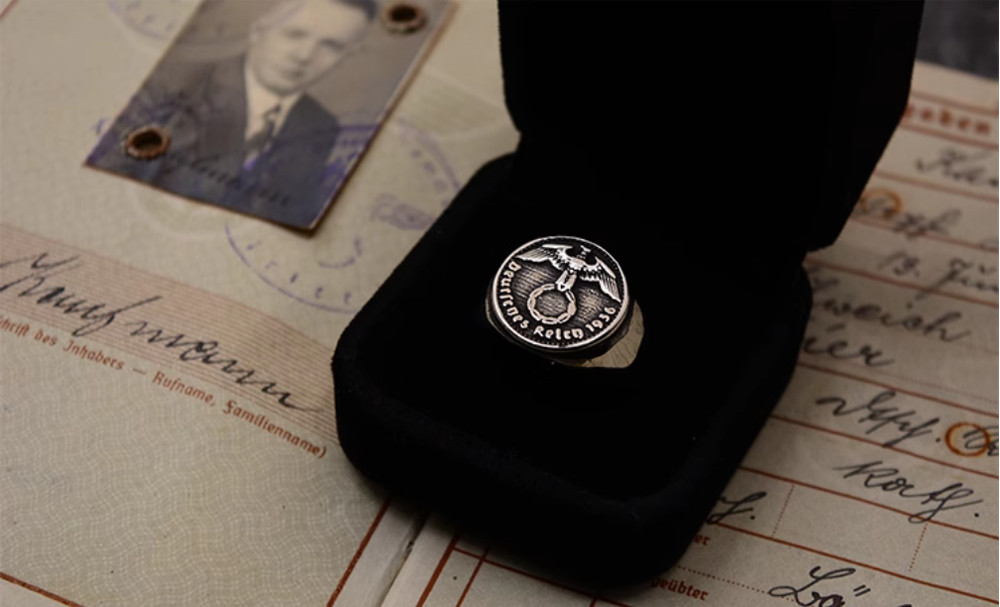 WWII German Eagle Ring German Honor Ring Steel Ring US SIZE 10