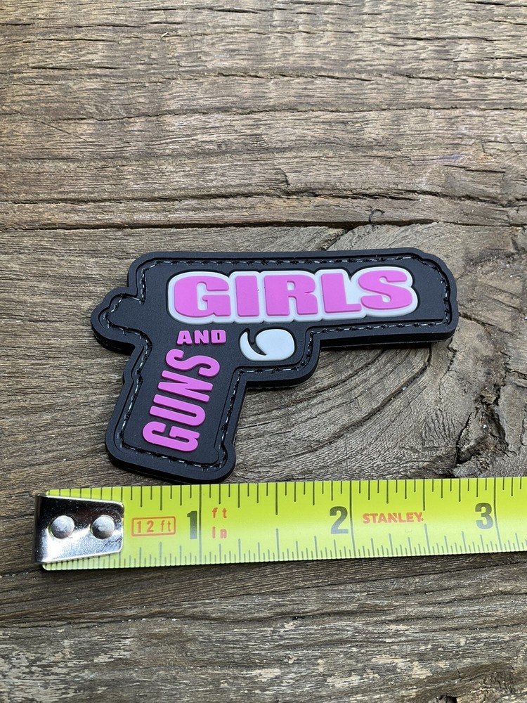 PVC Rubber Patch Hook Loop Girls And Guns 1911