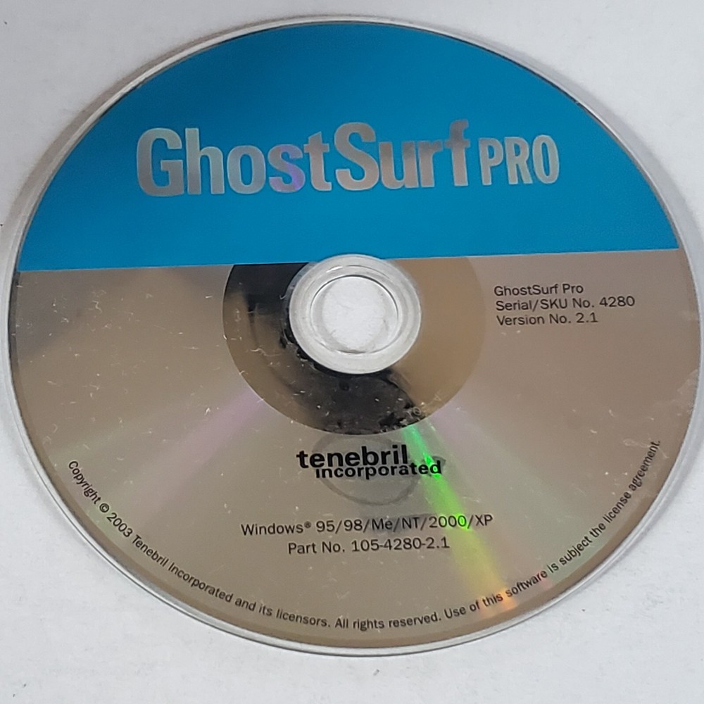 2003 Ghost Surf Pro PC pc 95/98/me/nt/2000/xp Disc Pnly W/code
