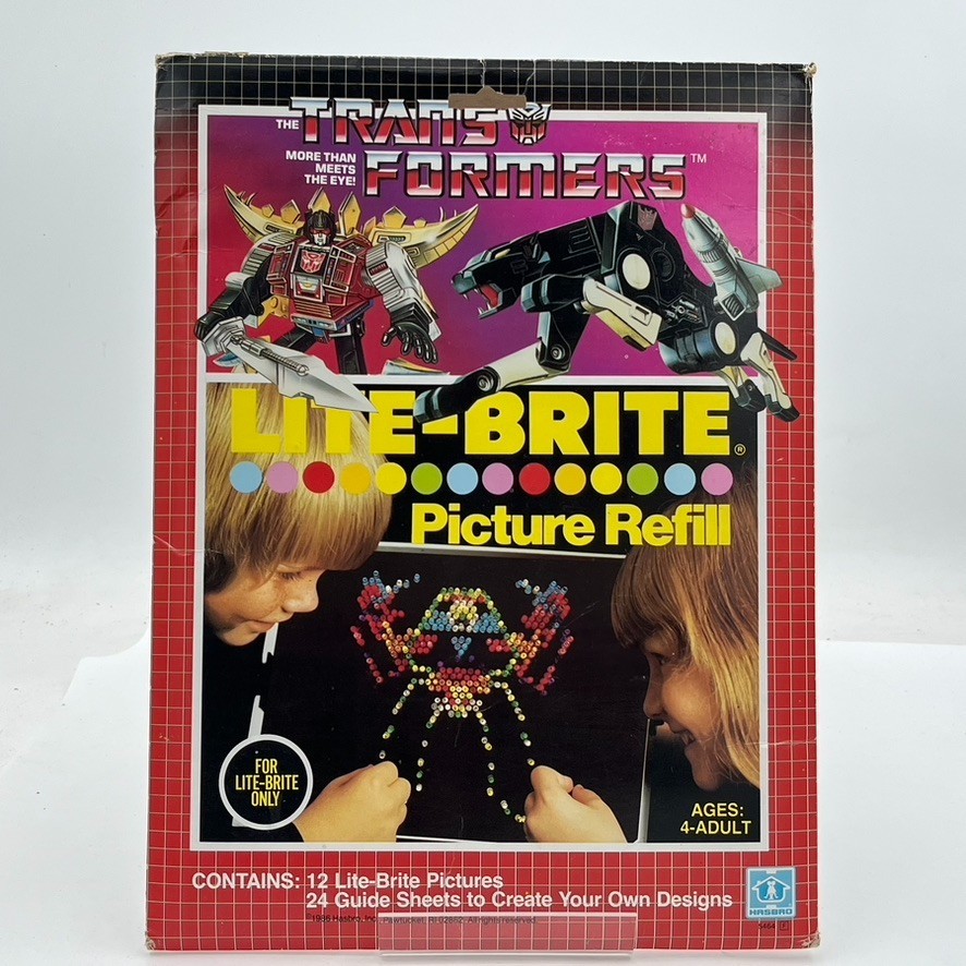 VTG 1986 Original Lite Brite Paper Patterns Transformers Decepticon Unpunched