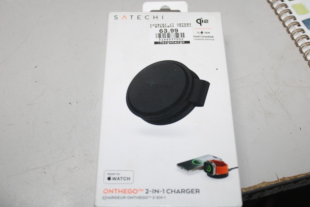 Satechi OntheGo™ 2 in 1 Wireless Charger, Qi2 Portable Black