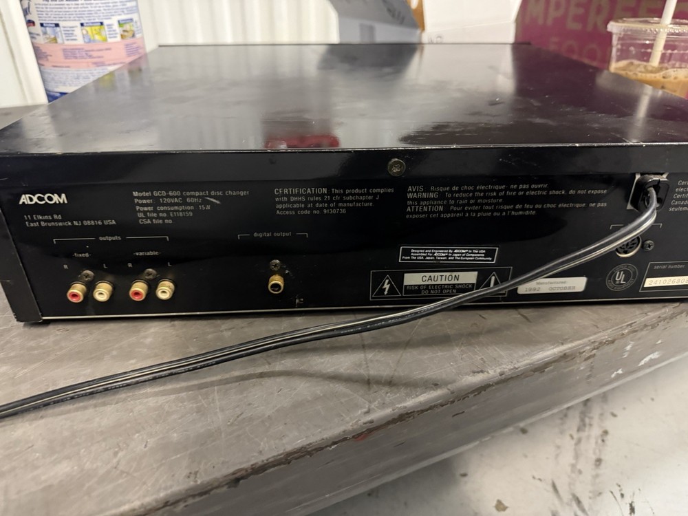 ADCOM GCD-700 5-Disc CD Compact Disc Changer - No Remote - Tested Working