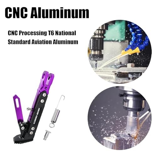 Universal Motorcycle Kickstand Accessories Motor Modified CNC Purple 2