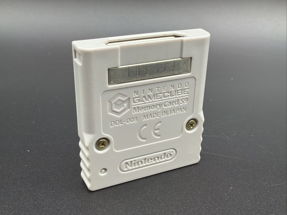 Nintendo GameCube Memory Card OEM DOL-008 Authentic 59 Block - Gray Color