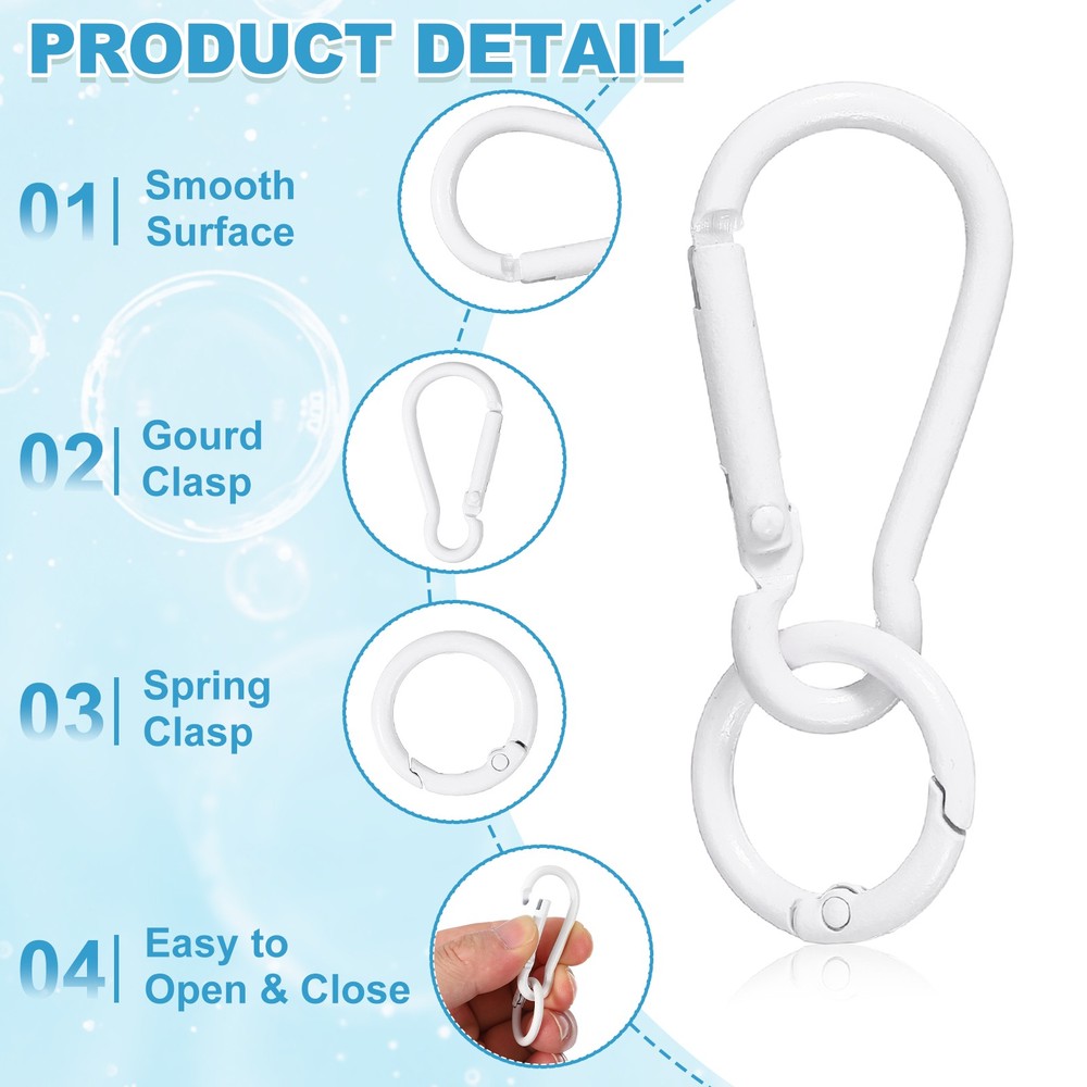 30 Pcs Small Keychain with O Ring, White/Purple