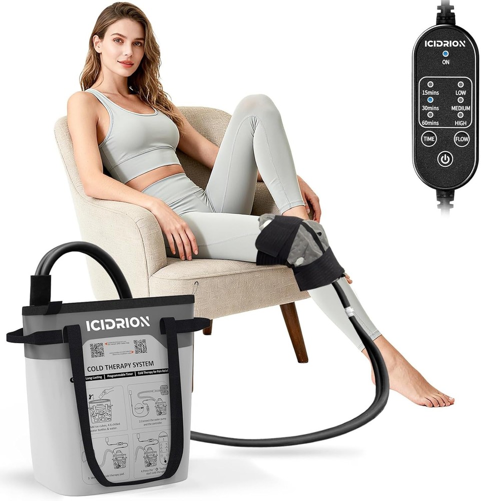 Portable Ice Machine for Post-Surgery Knee Relief, Adjustable Timer & Flow Rates
