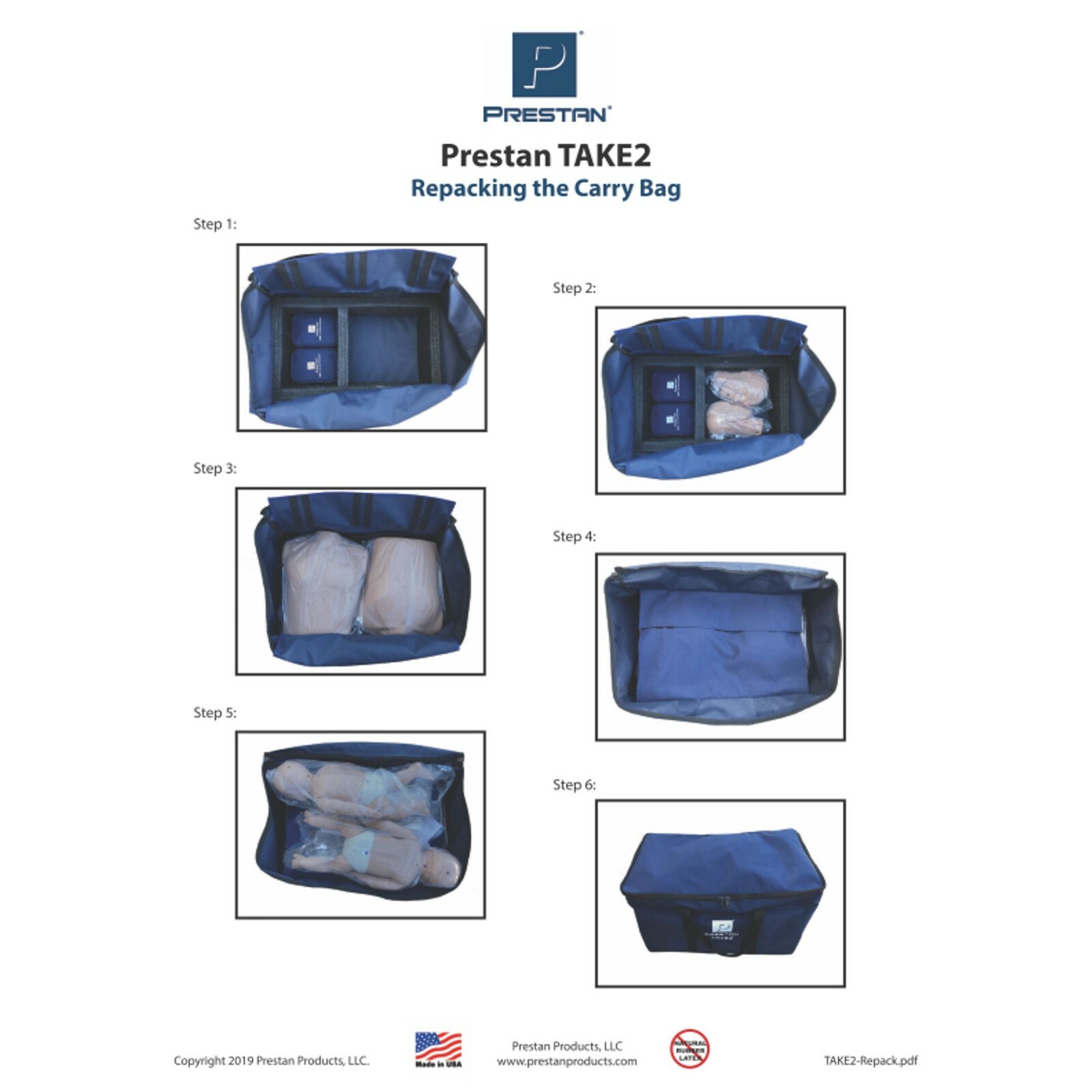 Prestan CPR Training Kit w/ 2 Adult, 2 Infant, 2 AED Trainers & MCR Accessories