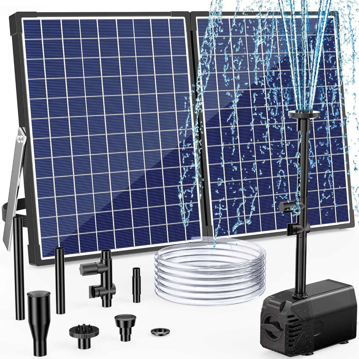 35W Solar Fountain Pump - 420GPH with Dry-Run Protection for Ponds & Gardens
